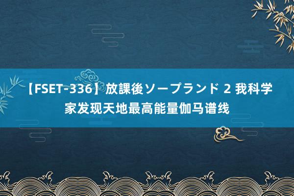 【FSET-336】放課後ソープランド 2 我科学家发现天地最高能量伽马谱线