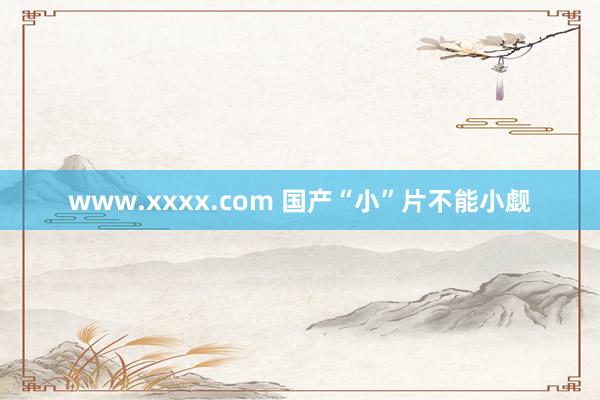 www.xxxx.com 国产“小”片不能小觑